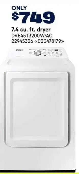 RONA Samsung 7.4 cu. ft. dryer offer