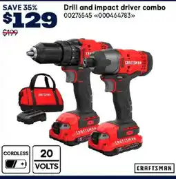 RONA Craftsman drill and impact driver combo offer