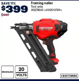 RONA Craftsman framing nailer offer