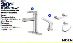 RONA Moen Rinza bathroom faucets and accessories offer