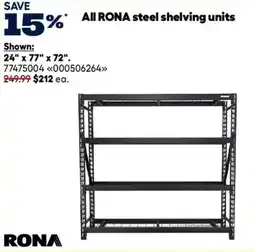 RONA Rona steel shelving units offer