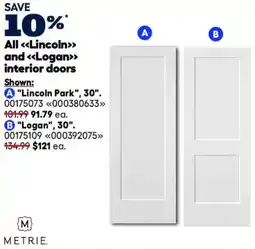 RONA Metrie all lincoln and logan interior doors offer