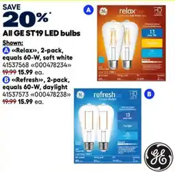 RONA Ge st19 led bulbs offer