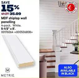 RONA Metrie MDF shiplap wall panelling offer