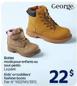 Walmart George kids' or toddlers' fashion boots offer