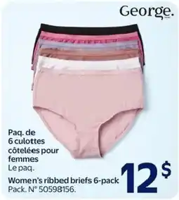 Walmart George women's ribbed briefs offer