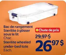 Walmart Sterilite wheeled under-bed tote offer
