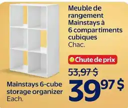 Walmart Mainstays 6-cube storage organizer offer