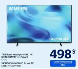 Walmart Samsung 55" U8000H 4K UHD Smart TV offer