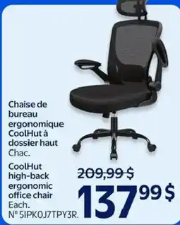 Walmart CoolHut high-back ergonomic office chair offer