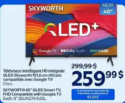 Walmart Skyworth 40" QLED Smart TV offer