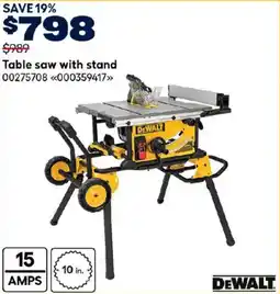 RONA DeWalt table saw with stand offer