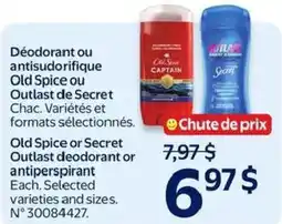 Walmart Old Spice or Secret deodorant or antiperspirant offer