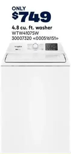 RONA whirlpool 4.8 cu. ft. washer offer