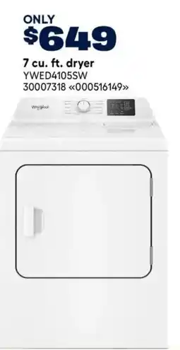 RONA Whirlpool 7 cu. ft. dryer offer