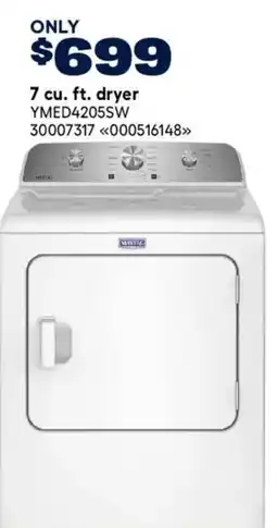 RONA maytag 7 cu. ft. dryer offer