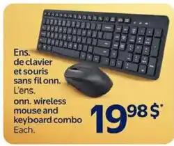 Walmart onn wireless mouse and keyboard combo offer