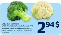 Walmart White cauliflower or broccoli stalks offer