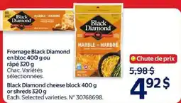 Walmart Black Diamond cheese block or shreds offer