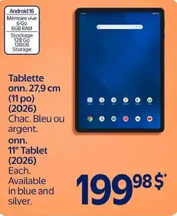 Walmart Tablette 11" Tablet offer