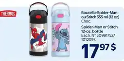 Walmart Thermos Spider-Man or Stitch 12-oz. bottle offer
