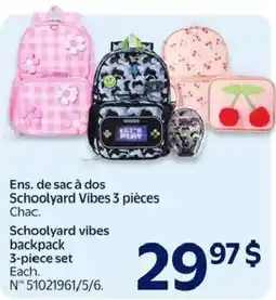 Walmart Schoolyard vibes backpack 3-piece set offer