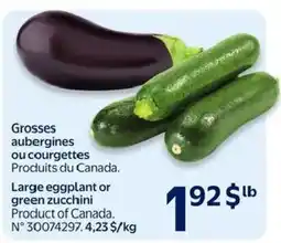 Walmart Large eggplant or green zucchini offer