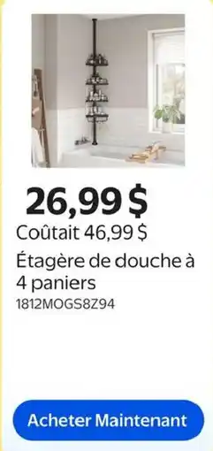 Walmart Étagère de douche à 4 paniers offer