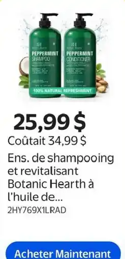 Walmart Botanic Hearth peppermint shampoo and revitalizing conditioner offer