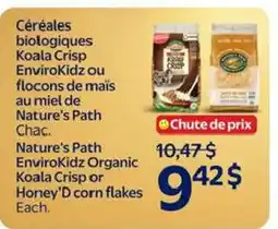 Walmart Nature's Path EnviroKidz Organic Koala Crisp or Honey'D corn flakes offer