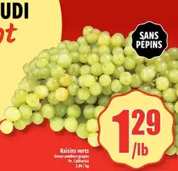 Bonanza Green seedless grapes offer