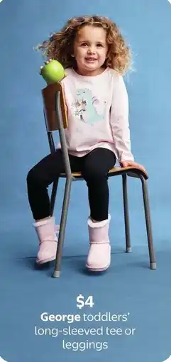 Walmart George toddlers' long-sleeved tee or leggings offer