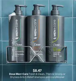 Walmart Dove Men+Care Fresh & Clean, Thick & Strong or Dryness & Itch Relief shampoo and conditioner offer
