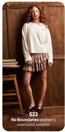 Walmart No Boundaries women's oversized sweater offer