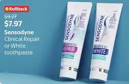 Walmart Sensodyne Clinical Repair or White toothpaste offer