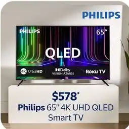 Walmart Philips 65" 4K UHD QLED Smart TV offer