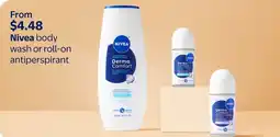Walmart Nivea body wash or roll-on antiperspirant offer
