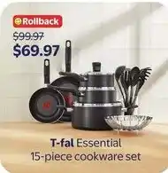 Walmart T-fal Essential 15-piece cookware set offer