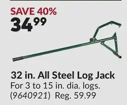 Princess Auto 32 in. All Steel Log Jack offer