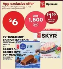 Independent Grocer PC blue menu bars or skyr bars offer