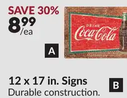 Princess Auto 12 x 17 in. Signs Drink Coca-Cola offer