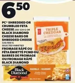 Independent Grocer Black Diamond shredded or crumbled feta cheese or black diamond cheese bars or shredded cheese offer