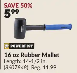 Princess Auto 16 oz Rubber Mallet offer