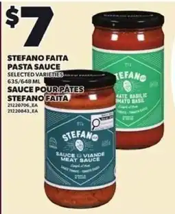 Independent Grocer Stefano Faita pasta sauce offer