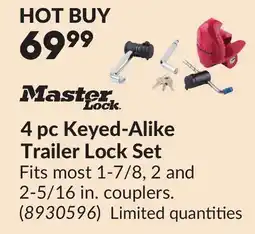 Princess Auto 4 pc Keyed-Alike Trailer Lock Set offer