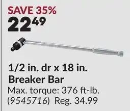 Princess Auto 1/2 in. dr x 18 in. Breaker Bar offer