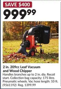 Princess Auto 2 in. 209cc Leaf Vacuum and Wood Chipper offer