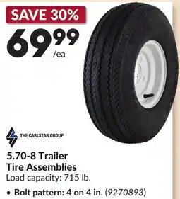 Princess Auto 5.70-8 Trailer Tire Assemblies offer