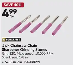 Princess Auto 5 pk Chainsaw Chain Sharpener Grinding Stones offer