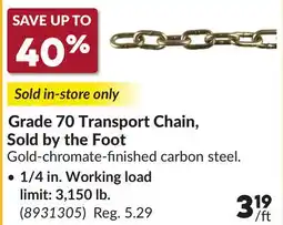 Princess Auto Grade 70 Transport Chain, Sold by the Foot offer